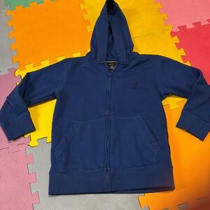 Nautical hooded sweatshirt zipper and two frontal pockets